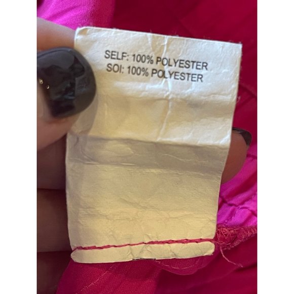 Ramy Brook Hot Pink Raquel Tiered V-Neck Sleeveless Mini Fit & Flare Dress Sze L - Picture 9 of 9